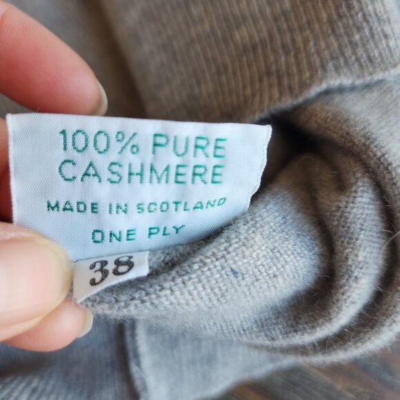 Vintage Best of Scotland 100% Pure Cashmere 1-Ply Crew Neck Sweater Gray - Picture 7 of 11